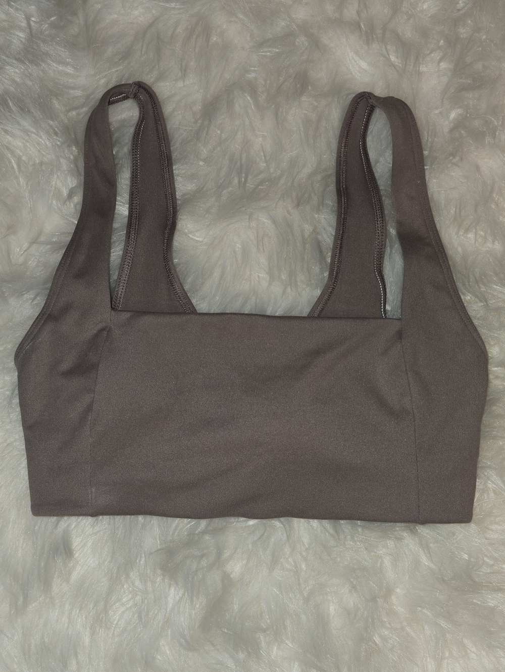 PINK Victoria's Secret Square Neck Logo Bralette Taupe S